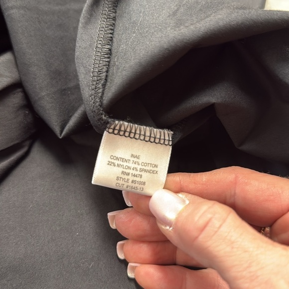 INAE Collection Lagenlook Black Tab Sleeve Wide Collar A-Line Tunic Top Large - Picture 4 of 11